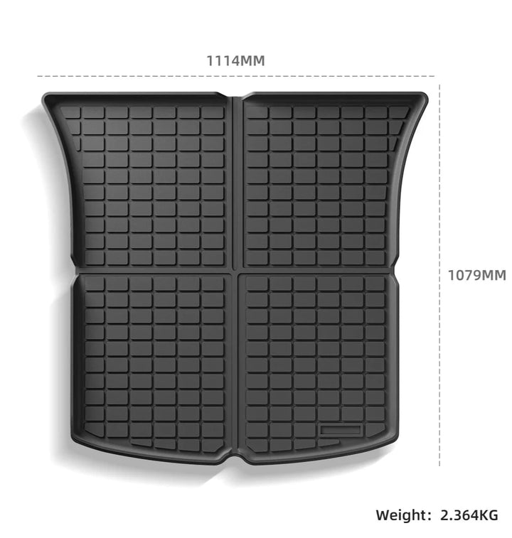 TPE Front and Rear Trunk Protective Mats for Tesla Model Y 2024 is available at Ludicrous EV.