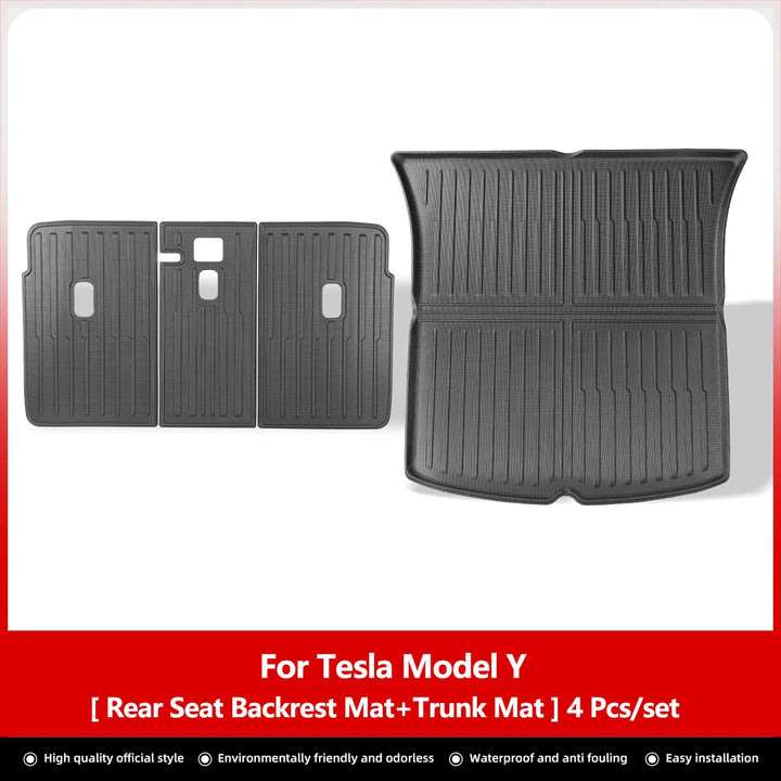 Rear Seat Backrest Protective Pad & Trunk Mat For Tesla Model Y 2021-2024 is available at Ludicrous EV.
