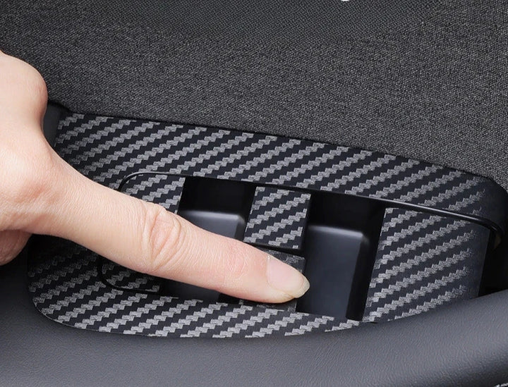 Carbon Fiber Door Window Button Sticker LHD for Tesla Model 3- 2024 Highland  is available at Ludicrous EV.
