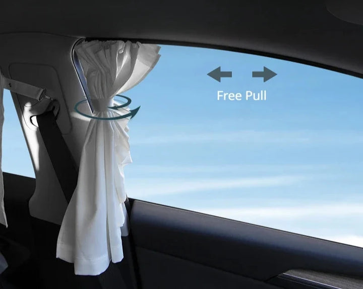 Side Window Sunshade Curtain for Tesla Model 3/Model Y/Model 3+ Highland (2024) is available at Ludicrous EV.
