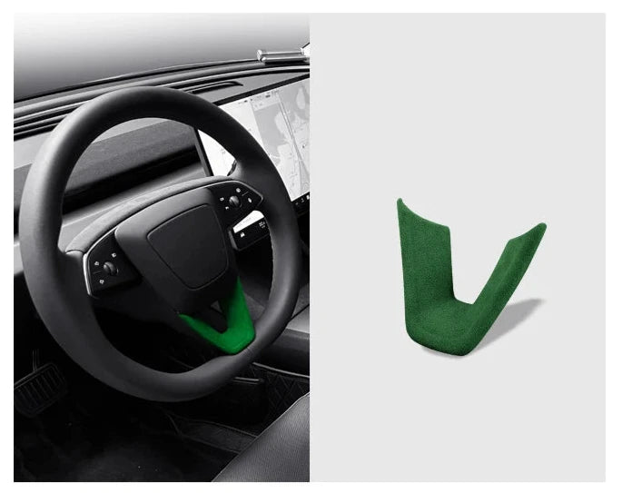 U-Shaped Suede Steering Wheel Trim Cover for 2024 Tesla Model 3 Highland is available at Ludicrous EV.
