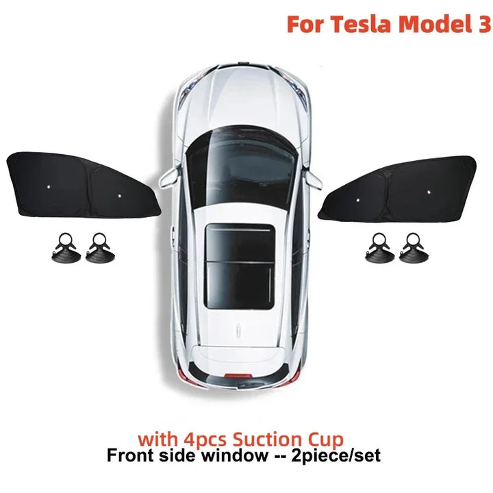 Window Sunshade for Tesla Model 3/Model Y/Model 3+ Highland (2017-2024)  is available at Ludicrous EV.
