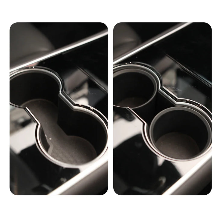 ABS Water Cup Holder Adapter for Tesla Model 3/Model Y Center Console is available at Ludicrous EV.
