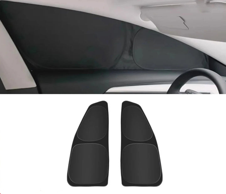 Side Window Sun Shade for Camping & Hiking – Custom Privacy Protection for 2023 Tesla Model 3/Model Y at Ludicrous EV.
