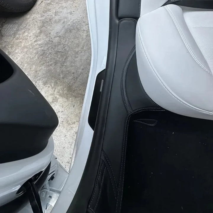 Front and Rear Door Sill Pads in Nappa Leather, Welcome Pedal Threshold Strips for Tesla Model 3 Highland 2024  is available at Ludicrous EV.