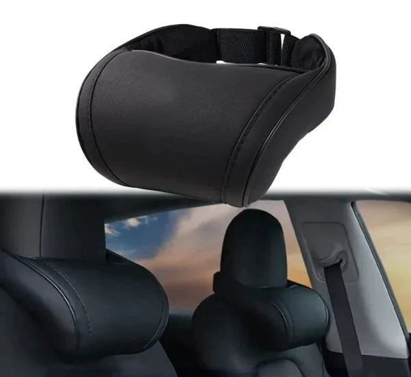 Soft Leather Car Neck Pillow - Comfortable Headrest Cushion for Tesla Model 3/Model S/Model X/Model Y 2024 at Ludicrous EV.
