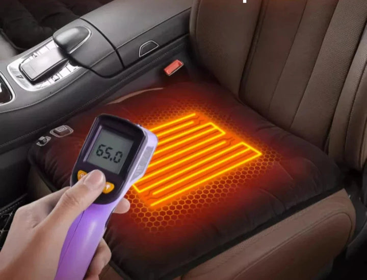 Graphene Heated Car Seat Cushion - Plush Winter Warmth, USB & 12V Power at Ludicrous EV.