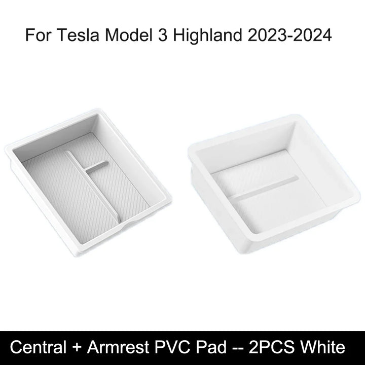 Center Armrest Box Cover Heightening Pad Leather Protector for Tesla Model 3 Highland 2023-2024 is available at Ludicrous EV.