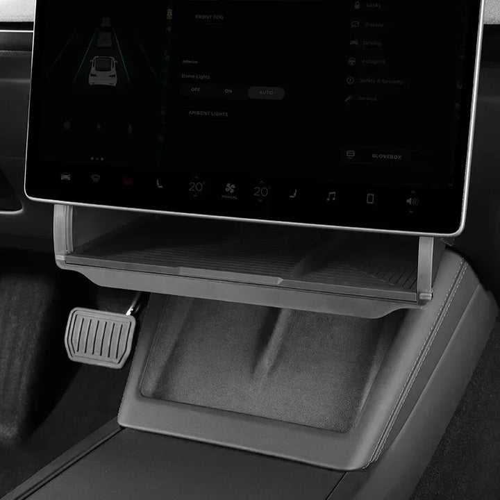 Organizer Tray Under Central Control Screen for Tesla Model Y/Model 3+ Highland (2024)  is available at Ludicrous EV.
