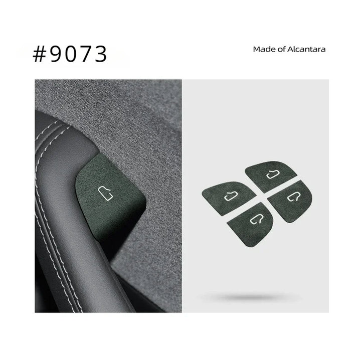 Suede Door Switch Patch Sticker for Tesla Model 3 Highland 2024 Alcantara at Ludicrous EV.