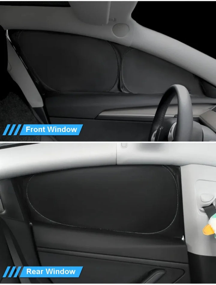 Car Sunshade Privacy Curtain for Side Windows and Windshield Heat Insulation for Tesla Model 3 Highland 2024 is available at Ludicrous EV.
