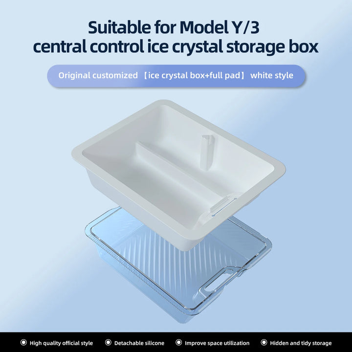 Central Control Armrest Storage Box for Tesla Model 3/Y 2023 is available at Ludicrous EV.