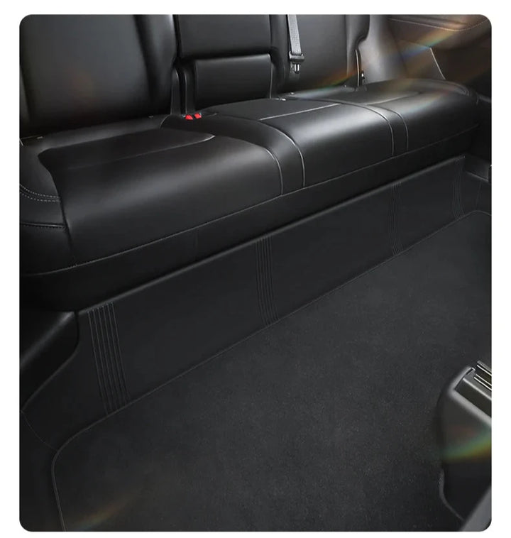 TPE Anti-Dirty Rear Seat Kick Mat for Tesla Model Y is available at Ludicrous EV.