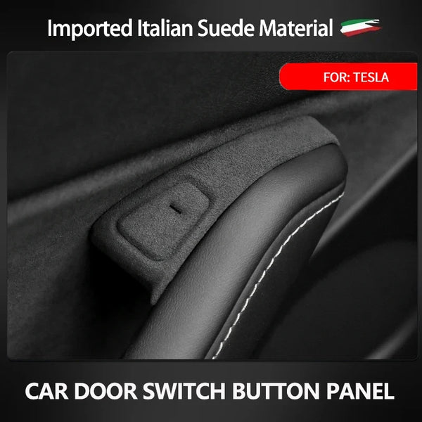 Door Open Button Cover, Interior For Tesla Model 3/Model Y, Alcantara