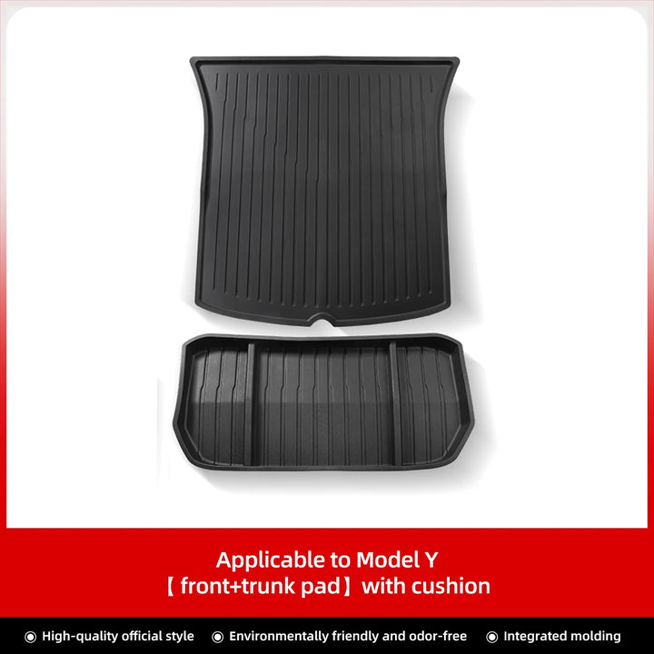 Foot Pad & Trunk Mat Set TPE Waterproof for Tesla Model 3/Y at Ludicrous EV.