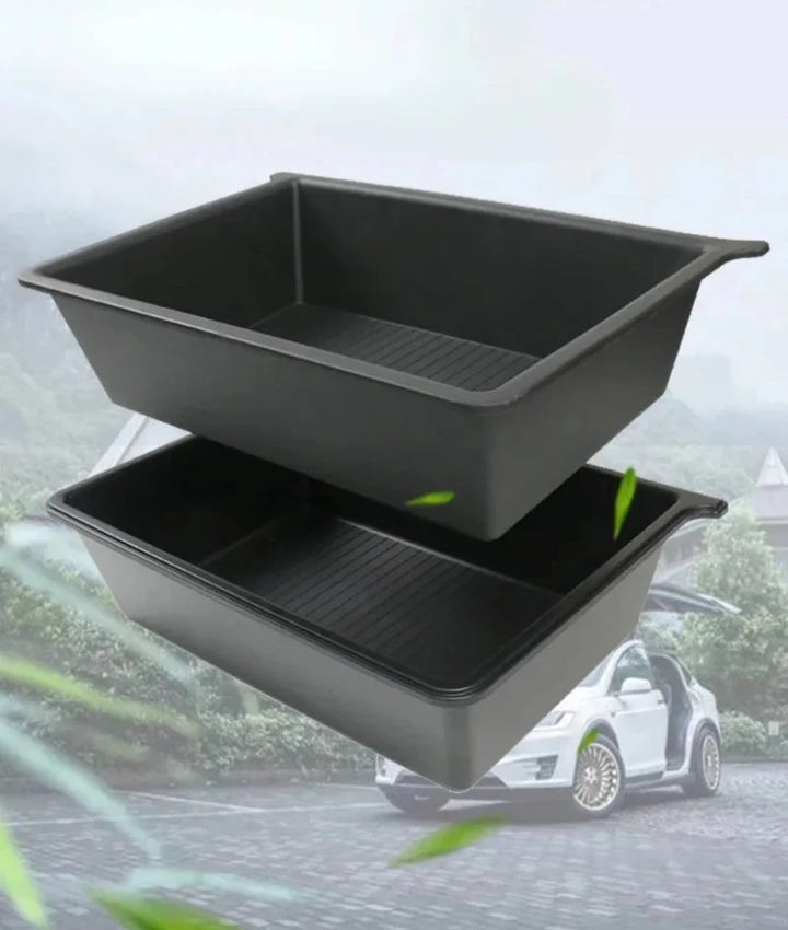 Push-Pull Under-Seat Storage Box for Tesla Model X 2023-2024 is available at Ludicrous EV.
