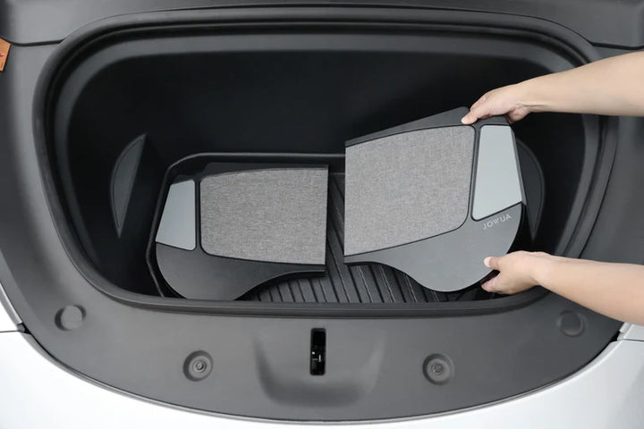 Foldable Car Tray Bundle is available at Ludicrous EV.
