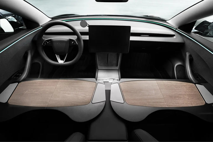 Foldable Car Tray Bundle (Reengineered Model 3 Highland, 2024+)
 is available at Ludicrous EV.
