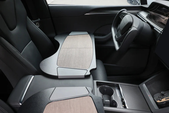 Foldable Car Tray for Tesla is available at Ludicrous EV.
