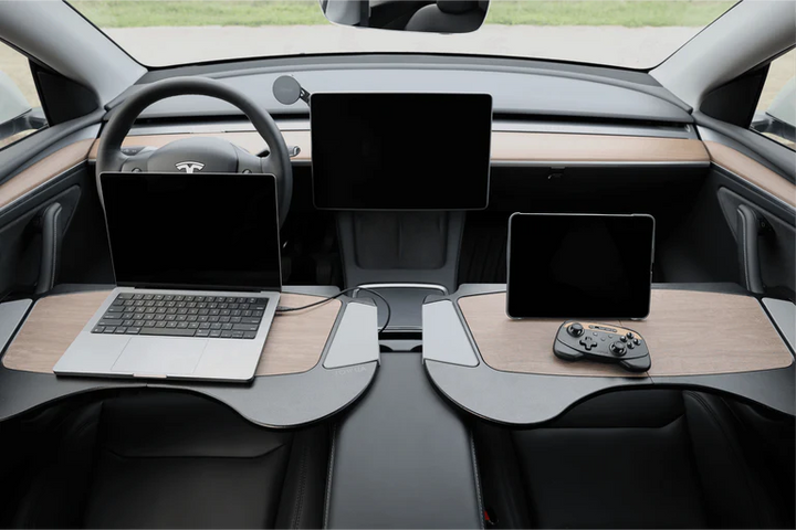 Foldable Car Tray for Tesla is available at Ludicrous EV.
